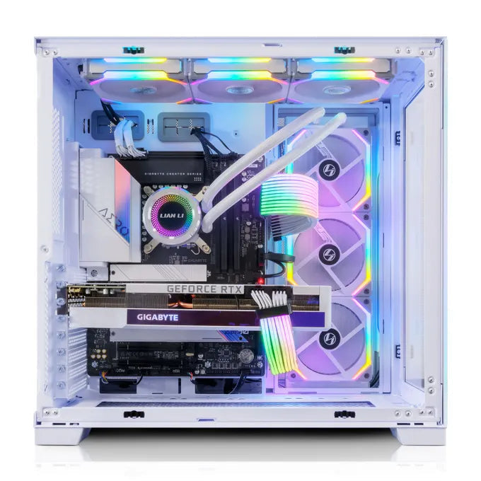 White Gaming PC Lian Li O11, AMD Ryzen 5800X3D, 32GB RAM, 1TB