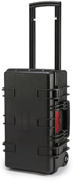 Amazon Basics Large Protective Hard Camera Case with Retractable Handle and Rolling Wheels, Customizable Fit Foam, Waterproof, Shockproof, 21.9 x 13.7 x 9.8 inches (55.6 x 34.8 x 24.9 cm) - Black