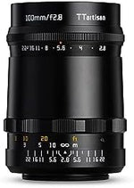 TTArtisan 100mm F2.8 (Bubble Bokeh) Metal Bodied Lens Compatible with M42 Mount - Black