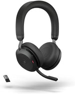Jabra Evolve2 75 Wireless PC Headset with 8-Microphone Technology - Dual Foam Stereo Headphones with Advanced Active Noise Cancellation, USB-A Bluetooth Adapter and MS Teams-compatibility - Black