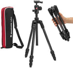 Manfrotto Befree Advanced AS, Camera Tripod, Twist Lock, Compatible with Arca-Swiss, Portable, Compact Travel Tripod Kit, Ball Head, Carbon Photo Support, for DSLR, Mirrorless, Camera Accessories