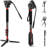 NEEWER 71.6 Inch Pro Camera Monopod Telescopic Carbon Fiber Monopod with Quick Release Plate Compatible with DJI RS Gimbals, Removable Base for Camera Camcorder, Maximum Load 6kg, TP71