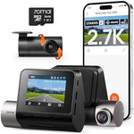 70mai 2.7K Dash Cam Front and Rear A510, 1944P+1080P Ultra Full HD Dual Car Camera with STARVIS 2 IMX675 and 64GB Card, Built-in GPS, 4G LTE, G-Sensor, ADAS, HDR, Night Vision, APP Control, Max 256GB