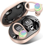 Wireless Earbuds, Bluetooth 5.4 Headphones with 4 ENC Noise Canceling Mic, 50H Playtime Stereo Wireless Earphones with LED Display, Over Ear Buds with Earhooks, IP7 Waterproof for Sport, Rose Gold