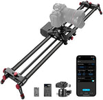 NEEWER 47.2”/120cm Motorized Camera Slider, App Wireless Control Carbon Fiber Dolly Rail Slider, Support Video Mode, Time Lapse Photography, Horizontal, Tracking and 120° Panoramic Shooting (ER1-120)