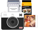 KODAK Mini Shot 3 Retro 4PASS 2-in-1 Instant Camera and Portable Photo Printer (7.6 x 7.6 cm) plus Package with 68 Sheets, White