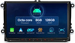 XTRONS Android 12 Car Stereo for VW Volkswagen EOS Golf, Octa Core 8GB+128GB Car Radio 9" QLED IPS Touched GPS Navigation Built-in DSP Bluetooth Car Play 4G LTE RDS Radio support TPMS AHD Camera DAB+