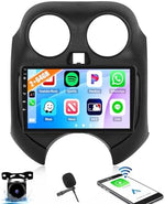 CAMECHO 2+64GB Android Apple Carplay Car Stereo for Nissan Micra March K13 2011-2014 with Wireless Android Auto 9" Touch Screen Double Din Car Stereo with Backup Camera GPS Sat Nav Bluetooth HiFi FM