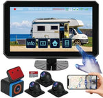 6CH AI 4G WiFi GPS Commercial Vehicle Camera System for Trucks/RVs/Trailers/Tractors, 10.1” Touch Screen Monitor with 4x1080P Rear/Side Cameras, Dual TF Card MDVR Recording, Live View via APP/Web/PC