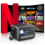 بروجكتر ذكي بدقة 4K مع Google TV واعتماد Netflix وسطوع 1900 لومن ANSI وتركيز تلقائي