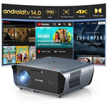 جهاز عرض ذكي بدقة 4K مع اعتماد Netflix، صوت Dolby، تركيز تلقائي ToF، جهاز عرض نهاري 1900 ANSI 4K HDR، مع Google TV، NFC، WiFi6، Bluetooth 5.4، HDMI ARC، للسينما المنزلية/الألعاب التلفزيونية الخارجية 