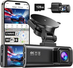 REDTIGER F7NP-4K Dash Cam Front and Rear, STAVIS 2 Sensor Dash Camera for Cars, Free 128GB Card Included, 5.8GHz Wi-Fi6-up to 20MB/s, 3.18” Screen, 170°Wide Angle, 24H Parking Mode