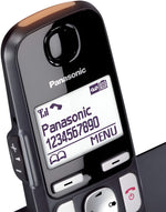 هاتف لاسلكي Panasonic KX-TGE720 DECT بأزرار كبيرة مع جهاز رد آلي وحظر المكالمات المزعجة - سماعة واحدة