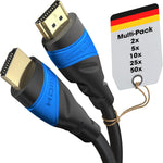KabelDirekt – 4K HDMI Cable – 5x 15m & Longer HDMI Cables (7.5m–22.5m) – German-Engineered HDMI Lead – Supports 4K@60Hz, UHD, HDR, ARC, Ethernet – HDMI Cable for HDTV, PC, PS5, Xbox, Switch