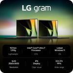 لابتوب LG gram 2024 16Z90S 16 — تخزين 1 تيرابايت • أسود • معالج إنتل كور Ultra 7 • ذاكرة عشوائية 16 جيجابايت • شاشة 16 بوصة (مستعمل – بحالة ممتازة، عبوة مفتوحة)