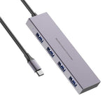 4 -Port USB-C™ Hub 10 Gbps with 9.8" Attached Host Cable - 3x USB-A & 1x USB-C