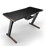 Apex Two (120*60*74 cm, skrivebord i karbonfiberstil med fjernkontroll RGB LED, koppholder og hodetelefonkrok og kabelboks) 