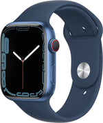 Apple Watch Series 7 (GPS + mobil, 45 mm) - blå aluminiumsdeksel, Abyss Blue Sport Band 