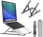 Artikel Uni-Lite+ bærbar stativ med bæreveske | 6 Høydejusterbar stigerør for skrivebord Carbon Black 