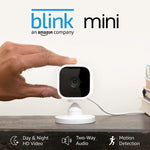 Blink Mini | Kompakt innendørs plug-in smart sikkerhetskamera, 1080p HD-video, bevegelsesdeteksjon, Fungerer med Alexa | 1 Kamera 
