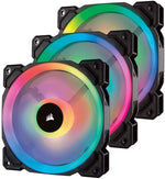 Corsair iCUE LL120 RGB LED PWM (16 uavhengige RGB LED, 120 mm vifteblad, 600 RPM til 1500 RPM, lavstøydrift) med Lighting Node PRO (3 Pack) - Svart 