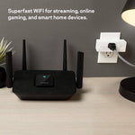 Linksys MR8300 Tri-Band MU-MIMO Mesh WiFi Router AC2200, 4 Gigabit Ethernet Ports, Fast Wireless Router