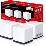 Mercusys AC1900 Whole Home Mesh Wi-Fi-system, dekning opptil 6000 ft² (550 m²), Koble til over 100 enheter, Full Gigabit-porter, Dual Band Wi-Fi, enkel appkontroll, Halo H50G (3-pack) 