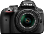 Nikon D3300 digitalt speilreflekskamera (24,2 MP, 3 tommers LCD) - Svart (fornyet) 