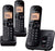 Panasonic KX-TGC223EB DECT Cordless Phone with Answering Machine, 1.6 inch Easy-to-Read Backlit Display, Nuisance Call Blocker, Hands-Free Speakerphone, ECO Mode - Black, Trio Handset Pack Mobile Phones Panasonic 