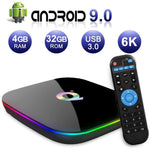 Q PLUS Android 9.0 TV BOX 4GB RAM/32GB ROM H6 Quad-Core TV Box 2,4Ghz WiFi/Ethernet 6K HDMI 