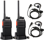 Retevis RT24 Walkie Talkie PMR446 Lisensfri profesjonell toveisradio med USB-lader og øretelefoner (svart, 2 stk) 