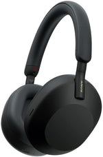Sony WH-1000XM5 støyreduserende trådløse hodetelefoner - 30 timers batterilevetid - Over-ear-stil med innebygd mikrofon for telefonsamtaler - Svart 