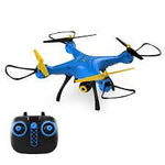 طائرة رباعية المراوح SYMA X8SW FPV في الوقت الفعلي مزودة بكاميرا واي فاي بدقة 720 بكسل وجهاز تحكم عن بعد رباعي القنوات (أزرق/أصفر/أسود)