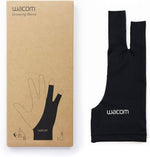 Wacom Drawing Glove – Hanske for tegning på en grafisk skjerm (for høyre- og venstrehendte, svart), One Size 