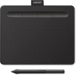 Wacom Intuos lite tegnebrett - digitalt nettbrett for maling, skisser og fotoretusjering med trykkfølsom penn, svart 