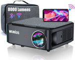 WiMiUS K1 8000 Lumen videoprojektor , WiFi Bluetooth , Native 1920x1080 Full HD-støtte 4K for PC, iOS, Android, PS4 og PS5 